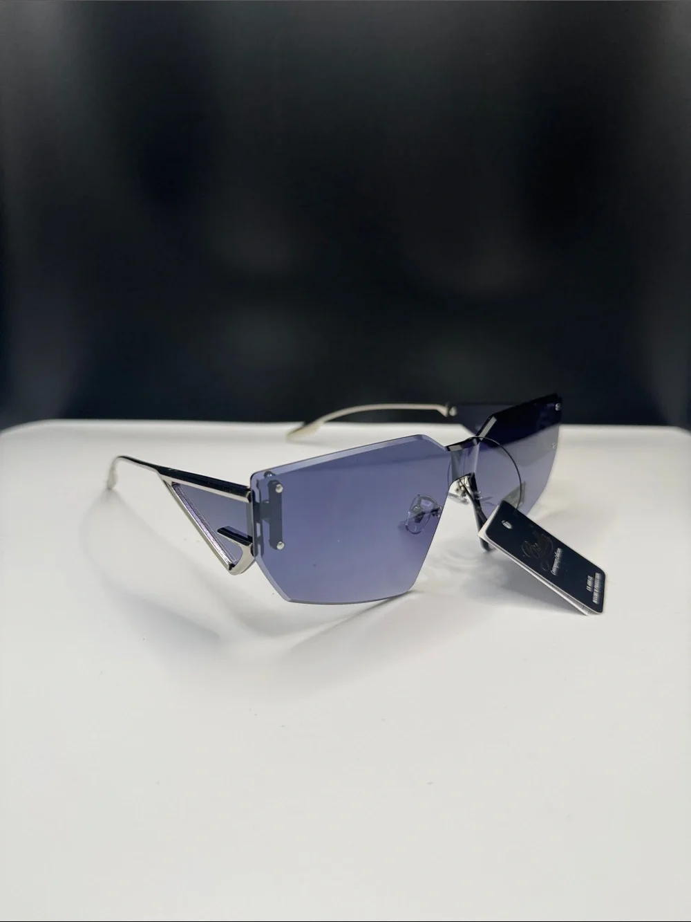 Purple Rimless Shield Sunglasses - Women Accessories